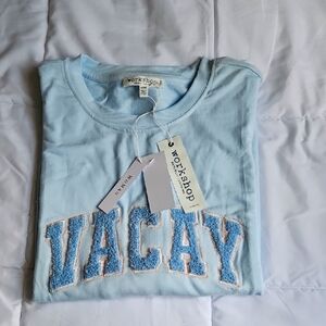 Workshop Republic Clothing Kids Blue 'VACAY' T-Shirt